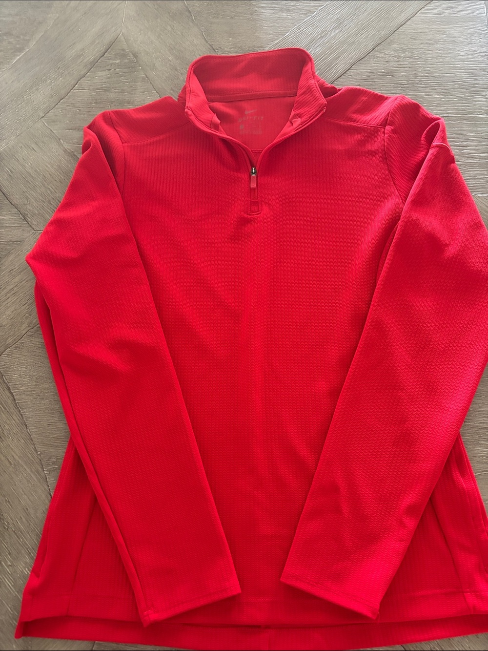 Woman’s Nike dri- fit Red Quarter-Zip Performance outerwear